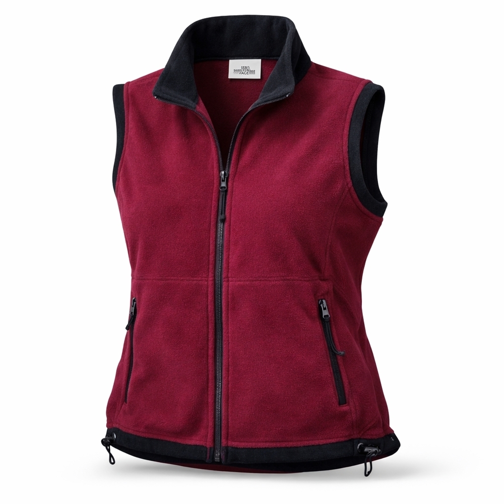Vintage made in USA. REI Maroon Fleece Vest with Black Accents - Picture 1 of 5